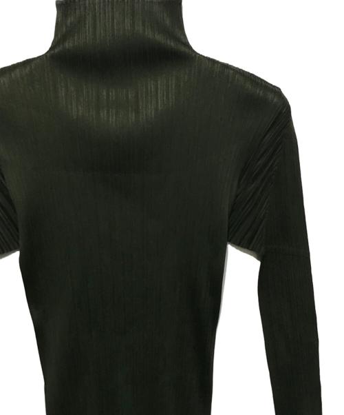 PLEATS PLEASE（プリーツプリーズ）PLEATS PLEASE (プリーツプリーズ) プリーツハイネックカットソー グリーン サイズ:Fの古着・服飾アイテム