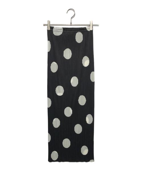 PLEATS PLEASE（プリーツプリーズ）PLEATS PLEASE (プリーツプリーズ) ライムドットロングスカート ブラック サイズ:3の古着・服飾アイテム