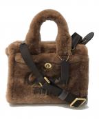 COACHコーチ）の古着「ムートン2WAYショルダーバッグ」｜ブラウン