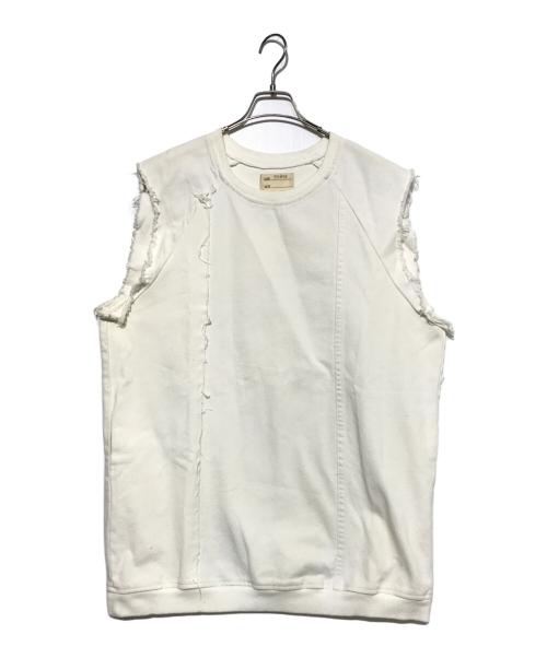 77circa（ナナナナサーカ）77circa (ナナナナサーカ) デニムベスト ホワイト サイズ:Freeの古着・服飾アイテム
