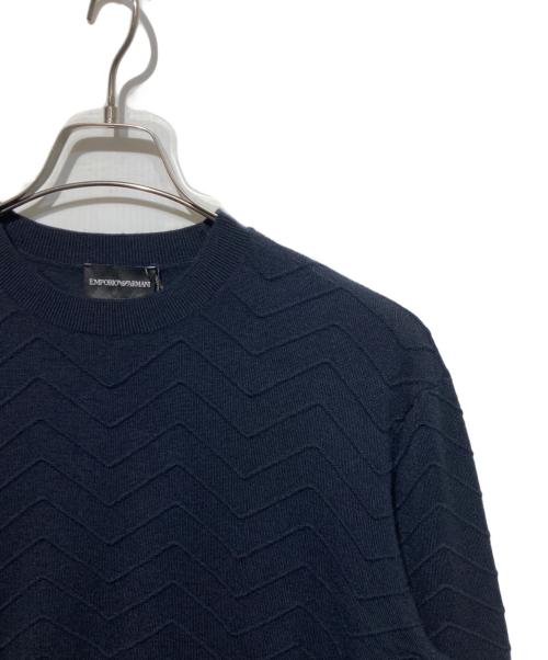 EMPORIO ARMANI（エンポリオアルマーニ）EMPORIO ARMANI (エンポリオアルマーニ) クルーネックニット ネイビー サイズ:S 未使用品の古着・服飾アイテム