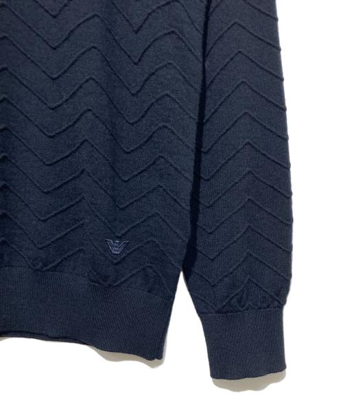 EMPORIO ARMANI（エンポリオアルマーニ）EMPORIO ARMANI (エンポリオアルマーニ) クルーネックニット ネイビー サイズ:S 未使用品の古着・服飾アイテム