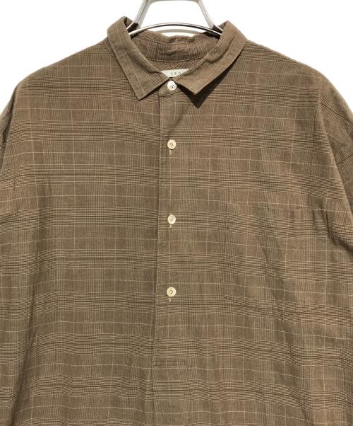 leno（リノ）LENO (リノ) コットンシルクグレンチェックプルオーバーワンピース ベージュの古着・服飾アイテム