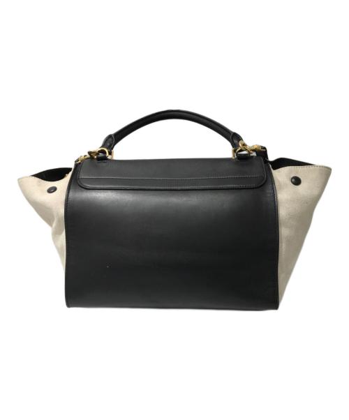 CELINE（セリーヌ）CELINE (セリーヌ) トラペーズミディアムハンドバッグ ブラック×ホワイトの古着・服飾アイテム