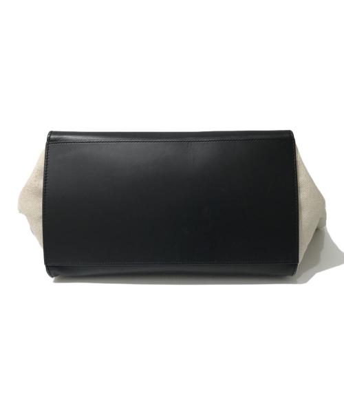 CELINE（セリーヌ）CELINE (セリーヌ) トラペーズミディアムハンドバッグ ブラック×ホワイトの古着・服飾アイテム