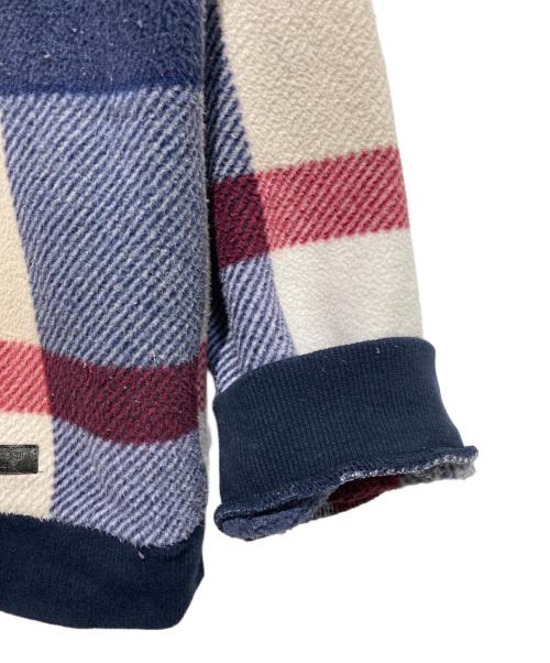 BLACK LABEL CRESTBRIDGE（ブラックレーベル クレストブリッジ）BLACK LABEL CRESTBRIDGE (ブラックレーベル クレストブリッジ) チェックフリーススウェット ネイビー×ベージュ サイズ:LLの古着・服飾アイテム