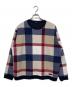 BLACK LABEL CRESTBRIDGE（ブラックレーベル クレストブリッジ）の古着「チェックフリーススウェット」｜ネイビー×ベージュ