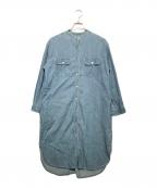 caquサキュウ）の古着「FS chambray long shirtsワンピース」｜ブルー