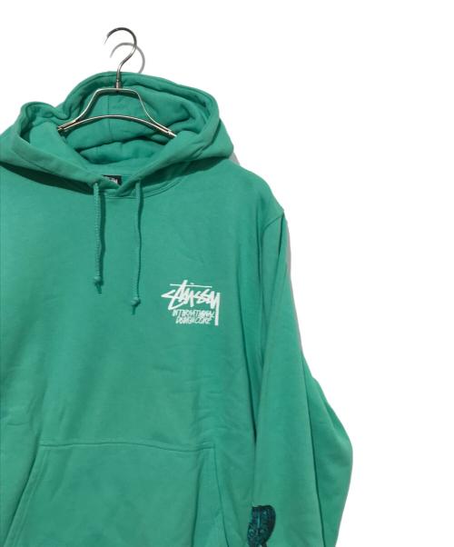 stussy（ステューシー）stussy (ステューシー) プルオーバーパーカー グリーン サイズ:Lの古着・服飾アイテム