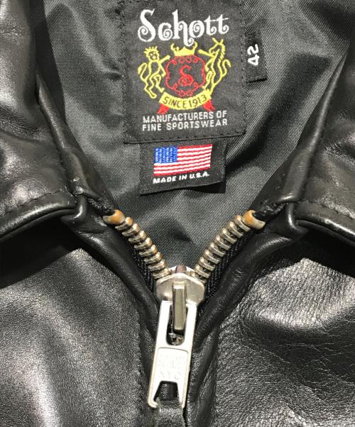 Schott（ショット）Schott (ショット) レザージャケット ブラック サイズ:42の古着・服飾アイテム
