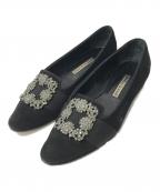 Manolo Blahnikマノロブラニク）の古着「ハンギシ マリア フラットシューズ」｜ブラック