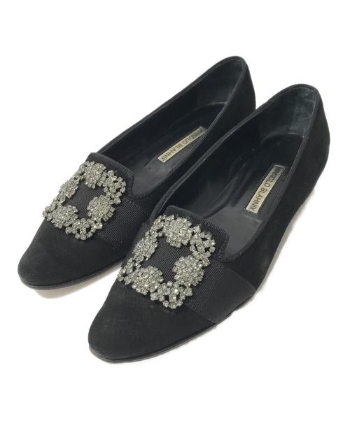 Manolo Blahnik（マノロブラニク）Manolo Blahnik (マノロブラニク) ハンギシ マリア フラットシューズ ブラック サイズ:35の古着・服飾アイテム