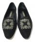 中古・古着 Manolo Blahnik (マノロブラニク) ハンギシ マリア フラットシューズ ブラック サイズ:35：25000円