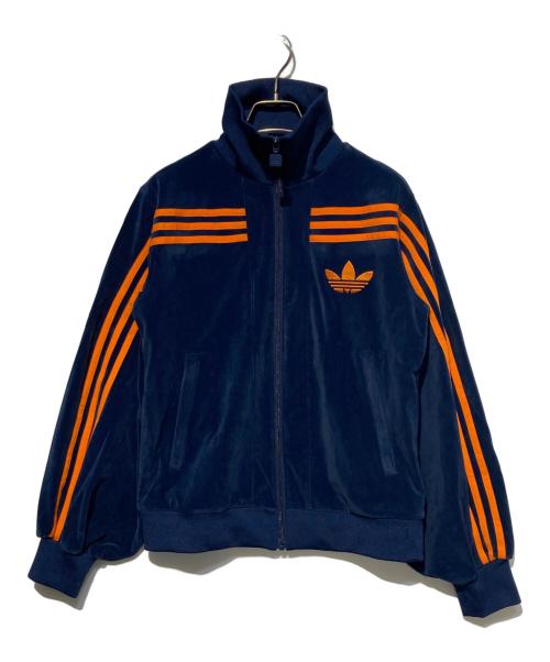 adidas（アディダス）adidas (アディダス) VELOUR TRACKTOP NINDIG ネイビー×オレンジ サイズ:L 未使用品の古着・服飾アイテム