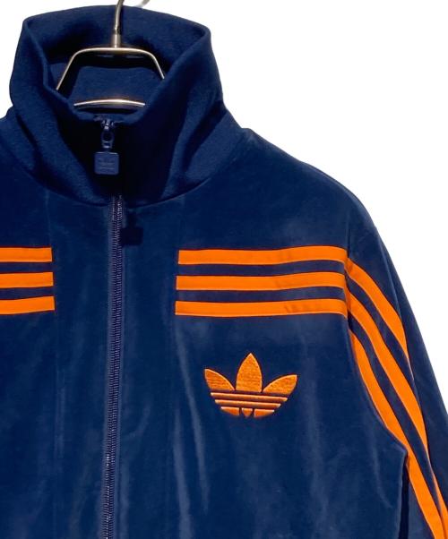 adidas（アディダス）adidas (アディダス) VELOUR TRACKTOP NINDIG ネイビー×オレンジ サイズ:L 未使用品の古着・服飾アイテム