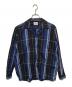 VAN HEUSEN（ヴァンヒューセン/バンヒューゼン）の古着「ヴィンテージ開襟シャツ」｜ブルー×ブラック
