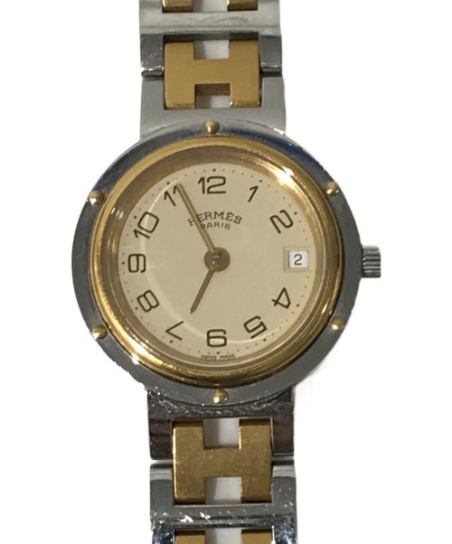 HERMES（エルメス）HERMES (エルメス) CLIPPER リストウォッチ ベージュの古着・服飾アイテム