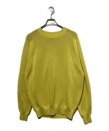 H BEAUTY&YOUTH（エイチ ビューティー&ユース）の古着「5GAUGE SESIA BALLOON CREW NECK KNIT」｜イエロー