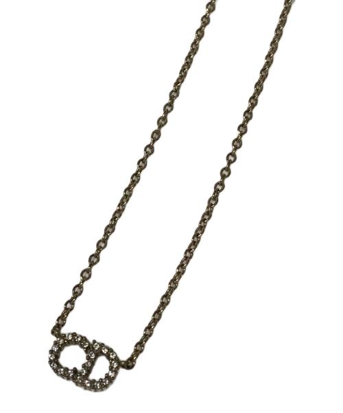 Christian Dior（クリスチャン ディオール）Christian Dior (クリスチャン ディオール) CDラインストーンネックレス ゴールドの古着・服飾アイテム