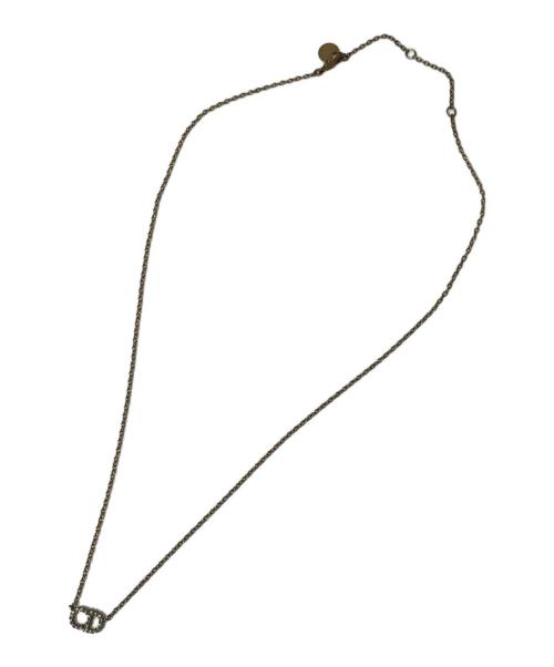 Christian Dior（クリスチャン ディオール）Christian Dior (クリスチャン ディオール) CDラインストーンネックレス ゴールドの古着・服飾アイテム