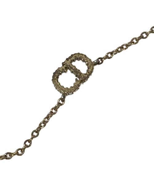 Christian Dior（クリスチャン ディオール）Christian Dior (クリスチャン ディオール) CDラインストーンネックレス ゴールドの古着・服飾アイテム