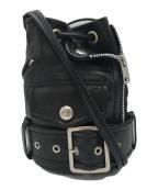 beautiful peopleビューティフルピープル）の古着「ライダースドローストリング ショルダーバッグ」｜ブラック