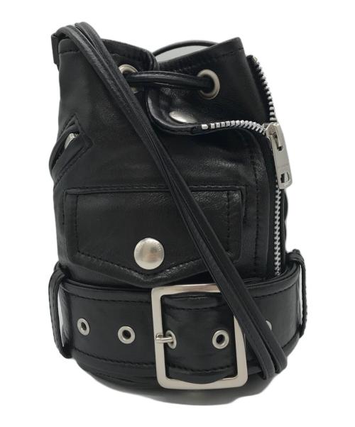 beautiful people（ビューティフルピープル）beautiful people (ビューティフルピープル) ライダースドローストリング ショルダーバッグ ブラック サイズ:Fの古着・服飾アイテム