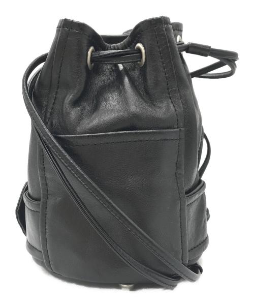 beautiful people（ビューティフルピープル）beautiful people (ビューティフルピープル) ライダースドローストリング ショルダーバッグ ブラック サイズ:Fの古着・服飾アイテム