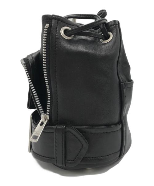 beautiful people（ビューティフルピープル）beautiful people (ビューティフルピープル) ライダースドローストリング ショルダーバッグ ブラック サイズ:Fの古着・服飾アイテム