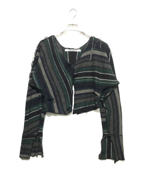 PERVERZE（パーバーズ）PERVERZE (パーバーズ) 変形ニット ネイビー サイズ:freeの古着・服飾アイテム