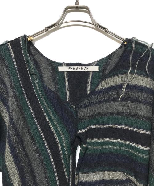 PERVERZE（パーバーズ）PERVERZE (パーバーズ) 変形ニット ネイビー サイズ:freeの古着・服飾アイテム
