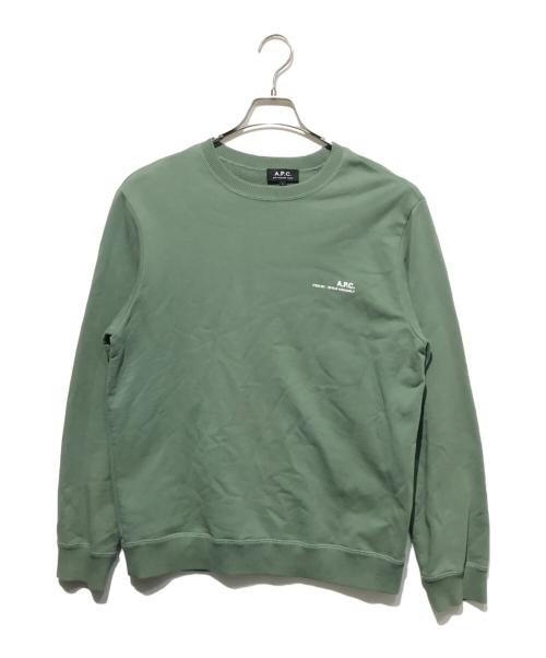 A.P.C.（アーペーセー）A.P.C. (アーペーセー) プリントスウェット グリーン サイズ:Ｌの古着・服飾アイテム