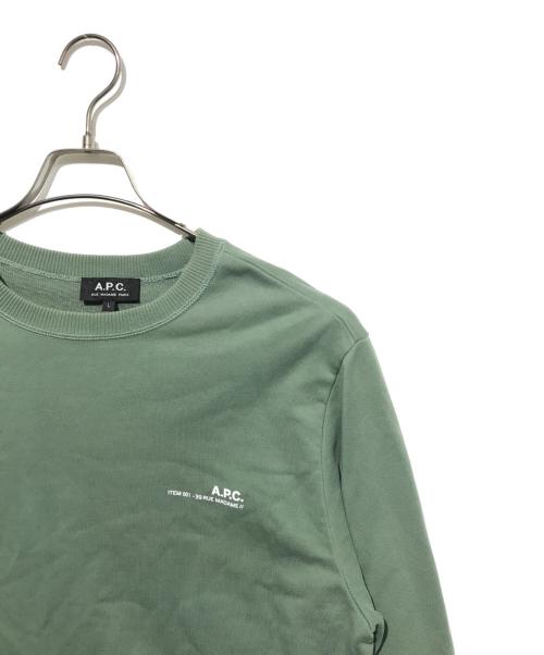 A.P.C.（アーペーセー）A.P.C. (アーペーセー) プリントスウェット グリーン サイズ:Ｌの古着・服飾アイテム