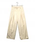 TODAYFULトゥデイフル）の古着「DoubleTuck Twill Trousers」｜アイボリー