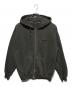 X-LARGE（エクストララージ）の古着「PIGMENT DYED EMBOSS LOGO ZIP HOODED SWEAT」｜チャコールグレー