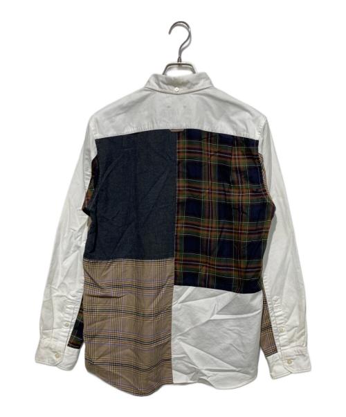 SOPHNET.（ソフネット）SOPHNET. (ソフネット) PACTH WORK B.D SHIRT ホワイト×ブラック サイズ:Mの古着・服飾アイテム