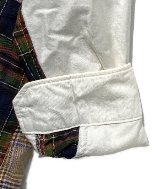 SOPHNET.（ソフネット）SOPHNET. (ソフネット) PACTH WORK B.D SHIRT ホワイト×ブラック サイズ:Mの古着・服飾アイテム