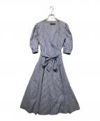 POLO RALPH LAURENポロ・ラルフローレン）の古着「チェックカシュクールワンピース」｜ブルー