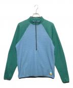 senchi designsセンチデザイン）の古着「ハーフジップニット」｜ブルー×グリーン