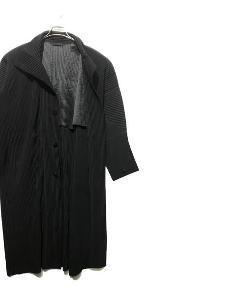 HOMME PLISSE ISSEY MIYAKE（オム プリッセ イッセイ ミヤケ）HOMME PLISSE ISSEY MIYAKE (オムプリッセ イッセイ ミヤケ) プリーツスタンドカラー コート ブラック サイズ:3の古着・服飾アイテム