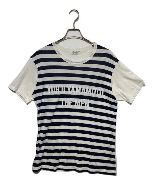 Yohji Yamamoto pour homme（ヨウジヤマモト プールオム）Yohji Yamamoto pour homme (ヨウジヤマモト プールオム) ボーダーTシャツ ネイビー×ホワイト サイズ:３の古着・服飾アイテム