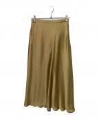 CHAOSカオス）の古着「CRリベールサテンスカート」｜イエロー