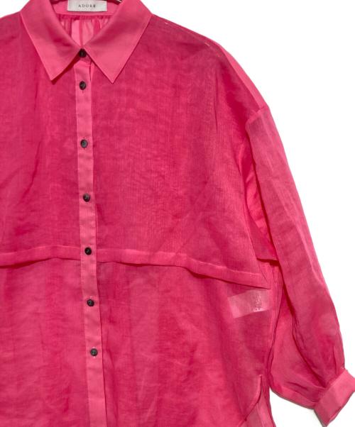 ADORE（アドーア）ADORE (アドーア) ソフトオーガンジーブラウス ピンク サイズ:38の古着・服飾アイテム