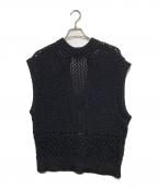ADOREアドーア）の古着「ミックスパターンニットベスト」｜ブラック