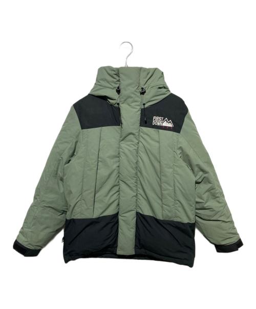 FIRST DOWN（ファーストダウン）FIRST DOWN (ファーストダウン) ダウンジャケット グリーン×ブラック サイズ:Sの古着・服飾アイテム