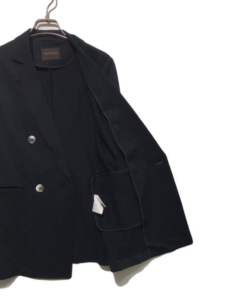 TOMORROW LAND（トゥモローランド）TOMORROW LAND (トゥモローランド) シルキーサッカー ダブルブレストジャケット ネイビー サイズ:36の古着・服飾アイテム