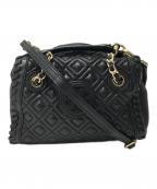 TORY BURCHトリーバーチ）の古着「レザーショルダーバッグ」｜ブラック