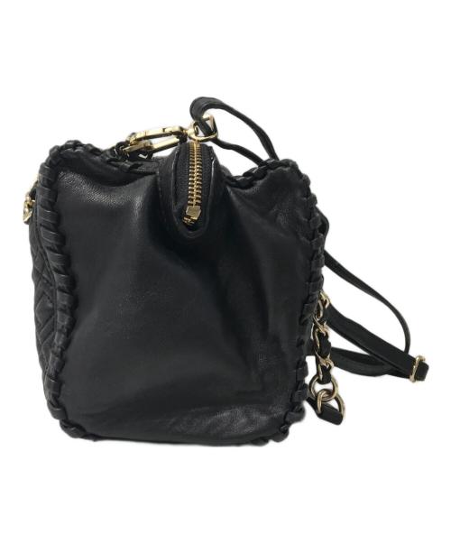 TORY BURCH（トリーバーチ）TORY BURCH (トリーバーチ) レザーショルダーバッグ ブラックの古着・服飾アイテム