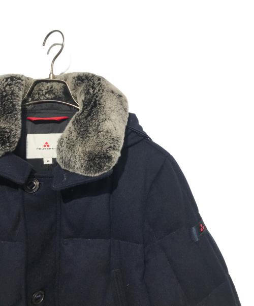 PEUTEREY（ピューテリー）PEUTEREY (ピューテリー) フーデッドウールダウンジャケット ネイビー サイズ:48の古着・服飾アイテム