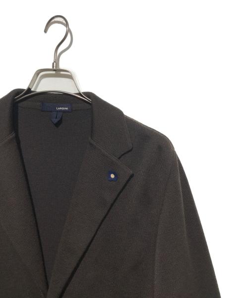 LARDINI（ラルディーニ）LARDINI (ラルディーニ) ウールミラノリブソリッドニットジャケット ブラウン サイズ:Mの古着・服飾アイテム